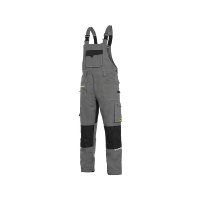 CXS STRETCH pánské Kalhoty pracovní s laclem šedá/černá  66