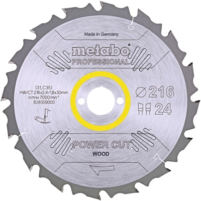 METABO Power Cut Wood Professional 216x30mm (24Z)