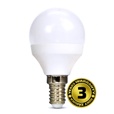 SOLIGHT WZ417-1 LED žárovka, miniglobe, 6W, E14, 4000K, 510lm, bílé provedení