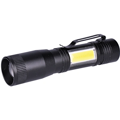SOLIGHT WL115 LED kovová svítlna 3W + COB, 150 + 60lm, AA, černá