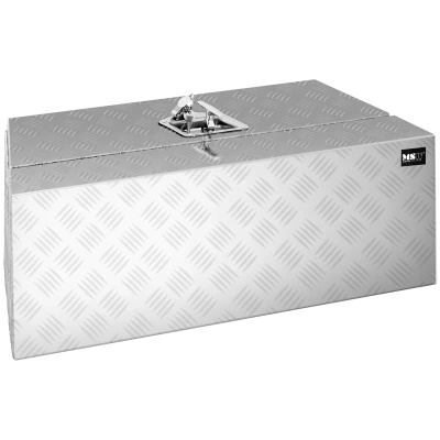 Hliníkový box rýhovaný plech 75 x 25 x 40 cm 75 l uzamykatelný rovný - Hliníkové kufříky na nářadí MSW